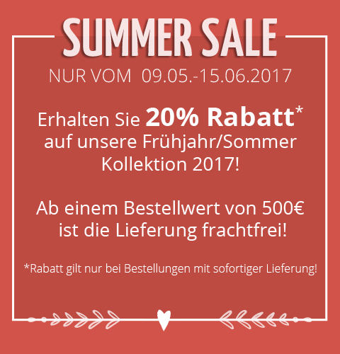 Summer SALE bis zum 15.06.2017